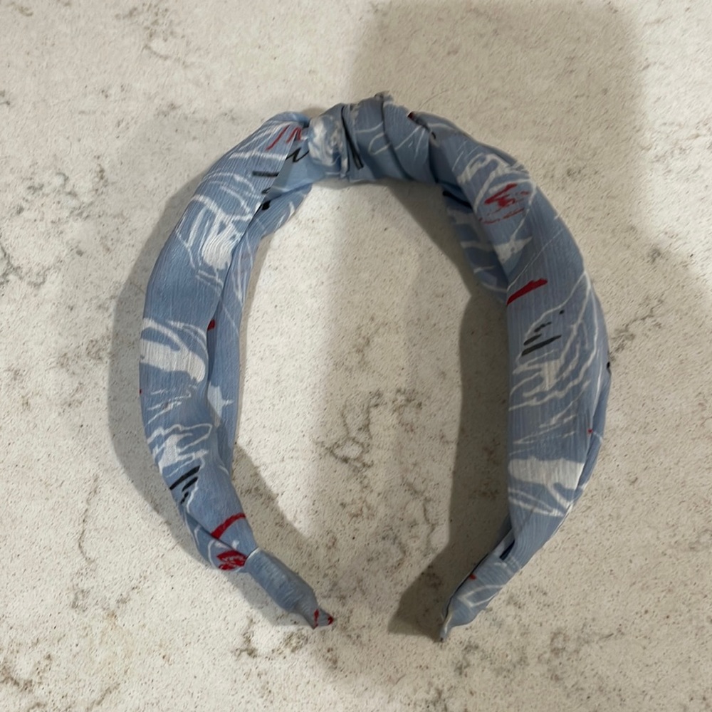 Anthropologie light blue knot headband
